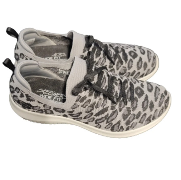 Skechers Ultra Flex Washable Knit Slip-On Sneaker Pop SensatioGrey Leopard 10 W - Picture 2 of 11